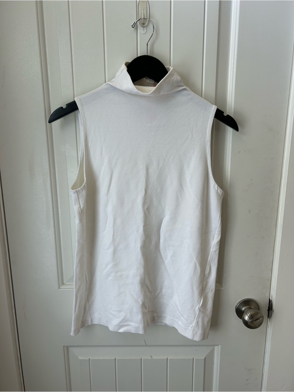Sleeveless Mock Neck Women’s Top - White
